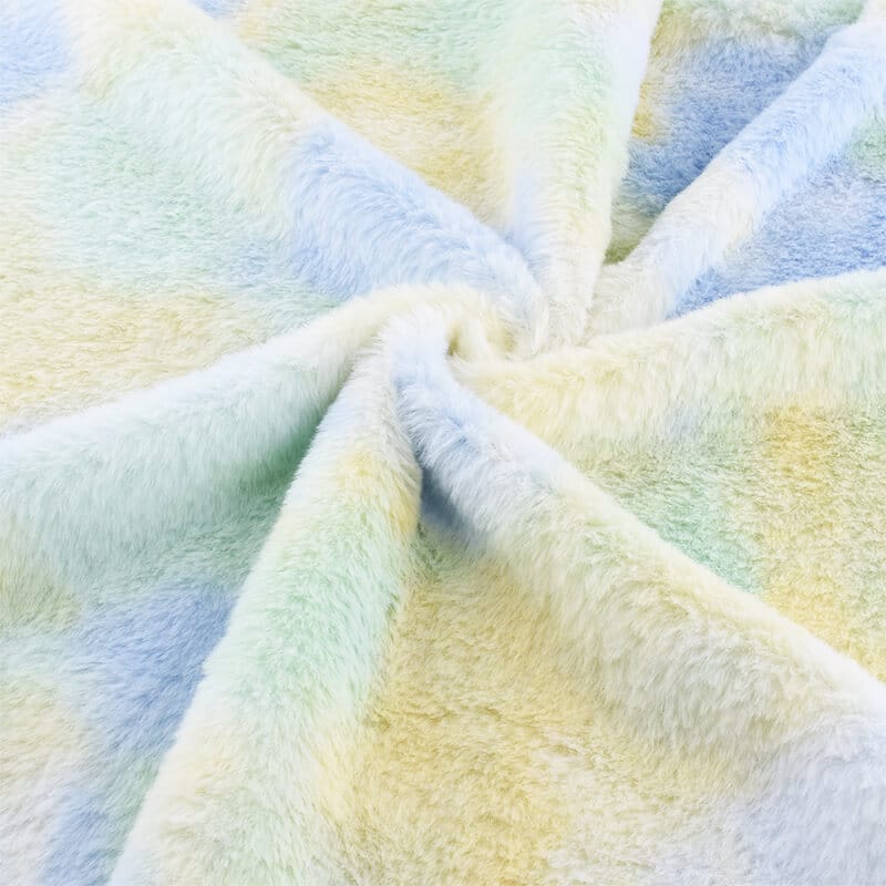 printed rabbit fur fabric